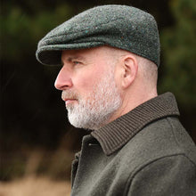 Load image into Gallery viewer, Handcrafted Irish Tweed Flat Cap – Dark Green