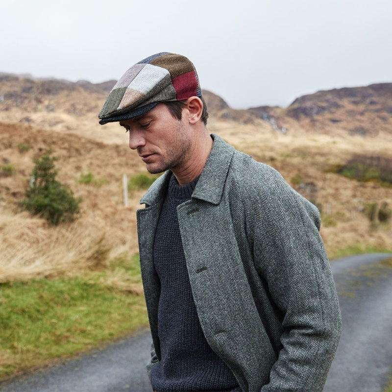 Men's Hanna Hats Patchwork Tweed Cap Tara Irish Clothing