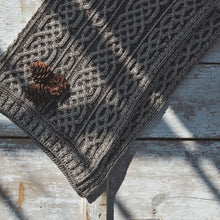 Load image into Gallery viewer, A105728 Plaited Merino Wool Aran Throw Light Brown Tara Irish Clothing.com