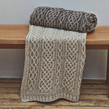 Load image into Gallery viewer, A105728 and A105415 Plaited Merino Wool Aran Throw Tara Irish Clothing.com