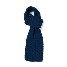 Load image into Gallery viewer, Ladies Merino Cable Knit Loop Scarf with Buttons