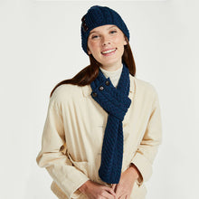 Load image into Gallery viewer, Ladies Merino Cable Knit Loop Scarf with Buttons
