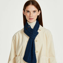 Load image into Gallery viewer, Ladies Merino Cable Knit Loop Scarf with Buttons