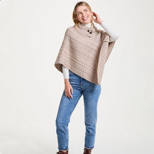 Load image into Gallery viewer, Classic Merino Wool Irish Cable Knit Poncho