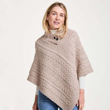 Load image into Gallery viewer, Classic Merino Wool Irish Cable Knit Poncho