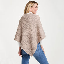 Load image into Gallery viewer, Classic Merino Wool Irish Cable Knit Poncho