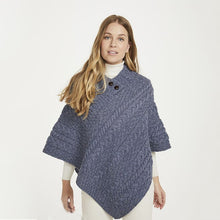 Load image into Gallery viewer, Classic Merino Wool Irish Cable Knit Poncho