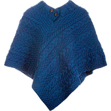 Load image into Gallery viewer, Classic Merino Wool Irish Cable Knit Poncho