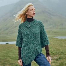Load image into Gallery viewer, Classic Merino Wool Irish Cable Knit Poncho