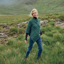 Load image into Gallery viewer, Classic Merino Wool Irish Cable Knit Poncho