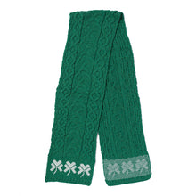 Load image into Gallery viewer, Aran Wool Scarf with Shamrocks