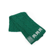 Load image into Gallery viewer, Aran Wool Scarf with Shamrocks