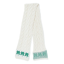 Load image into Gallery viewer, Aran Wool Scarf with Shamrocks