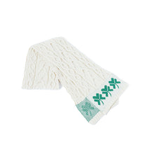 Load image into Gallery viewer, Aran Wool Scarf with Shamrocks