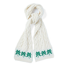 Load image into Gallery viewer, Aran Wool Scarf with Shamrocks
