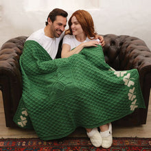 Load image into Gallery viewer, Merino Wool Irish Shamrock Blanket Green Lifestyle Tara Irish Clothing.com
