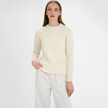 Load image into Gallery viewer, Women's Lambswool Crew Neck Irish Sweater