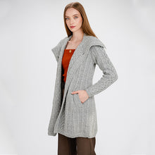 Load image into Gallery viewer, Merino Wool Large Collar Aran Coat