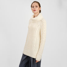 Load image into Gallery viewer, Ladies Irish Aran Turtleneck Sweater