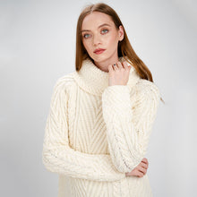 Load image into Gallery viewer, Ladies Irish Aran Turtleneck Sweater