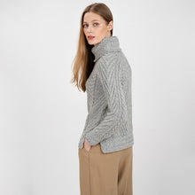 Load image into Gallery viewer, Ladies Irish Aran Turtleneck Sweater