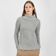 Load image into Gallery viewer, Ladies Irish Aran Turtleneck Sweater