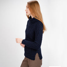 Load image into Gallery viewer, Ladies Irish Aran Turtleneck Sweater