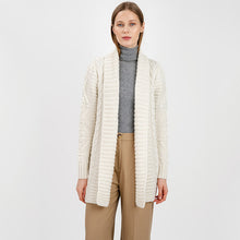 Load image into Gallery viewer, Women's Heavy Knit Open Front Aran Cardigan