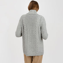 Load image into Gallery viewer, Women's Heavy Knit Open Front Aran Cardigan