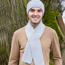 Load image into Gallery viewer, Irish Men's Donegal Grey Wool Scarf