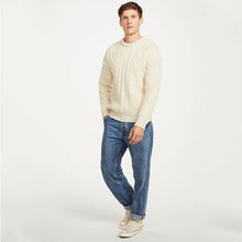 Load image into Gallery viewer, Men's Crew Neck Aran Cable Knit Wool Sweater