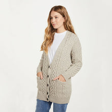Load image into Gallery viewer, Women's V-Neck Aran Boyfriend Cardigan