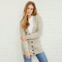 Load image into Gallery viewer, Women's V-Neck Aran Boyfriend Cardigan