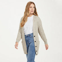 Load image into Gallery viewer, Women's V-Neck Aran Boyfriend Cardigan