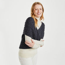 Load image into Gallery viewer, Merino Wool Buttoned Aran Wrap Cardigan