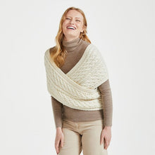 Load image into Gallery viewer, Merino Wool Buttoned Aran Wrap Cardigan