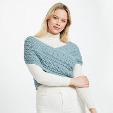 Load image into Gallery viewer, Merino Wool Buttoned Aran Wrap Cardigan