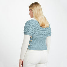 Load image into Gallery viewer, Merino Wool Buttoned Aran Wrap Cardigan