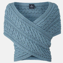 Load image into Gallery viewer, Merino Wool Buttoned Aran Wrap Cardigan
