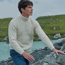 Load image into Gallery viewer, Men's Traditional Turtleneck Aran Sweater