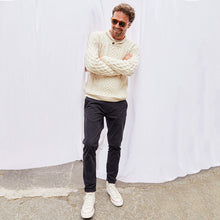 Load image into Gallery viewer, Men's SuperSoft Merino Wool Aran Shawl Collar Sweater