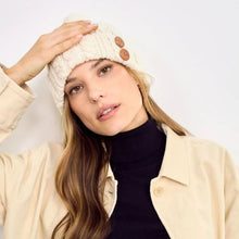 Load image into Gallery viewer, Buttoned Merino Irish Aran Hat