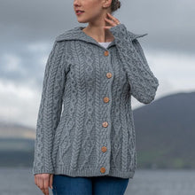 Load image into Gallery viewer, SuperSoft Merino Irish Button-Up Flared Cardigan