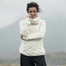 Load image into Gallery viewer, Women&#39;s Chunky Turtleneck Irish Sweater
