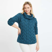 Load image into Gallery viewer, Women's Chunky Turtleneck Irish Sweater