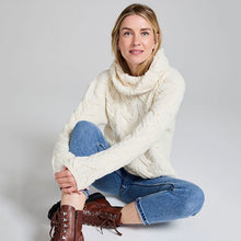 Load image into Gallery viewer, Women's Chunky Turtleneck Irish Sweater