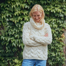 Load image into Gallery viewer, Women's Chunky Turtleneck Irish Sweater