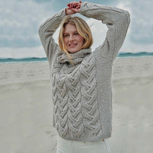 Load image into Gallery viewer, Women's Chunky Turtleneck Irish Sweater