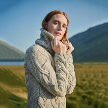 Load image into Gallery viewer, Women's Chunky Turtleneck Irish Sweater