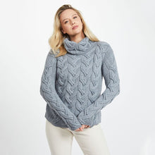 Load image into Gallery viewer, Women's Chunky Turtleneck Irish Sweater